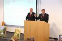 Prof. zw. dr hab. dr h.c. Brunon Hołyst i Przewodniczący Krajowej Rady Kuratorów mgr Andrzej Martuszewicz
